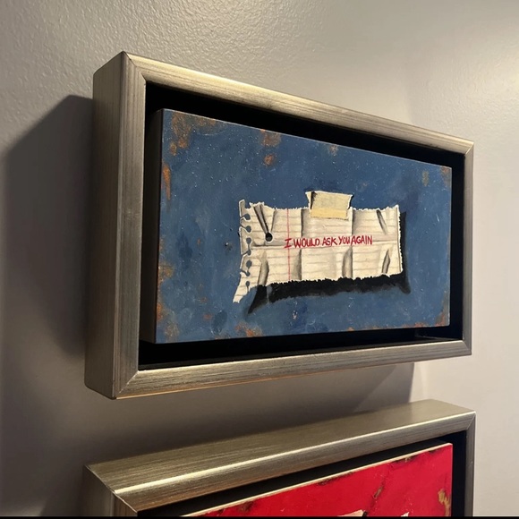 Original 6”x12” oil “notes” paintings on canvas panels. - Picture 7 of 10